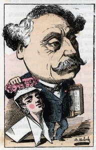 Portret van Alexandre Dumas Jr. (1824-1895) Franse schrijver door Moloch