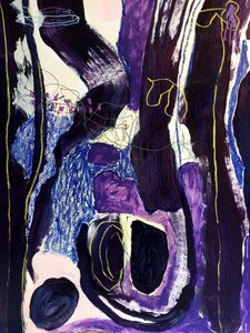 Paarsblauwe abstracte stroming door Monika Riethmueller