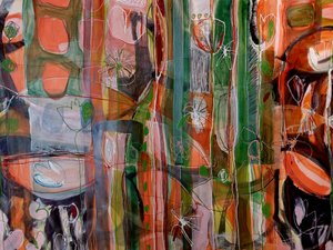 Levendige abstracte tuin door Monika Riethmueller