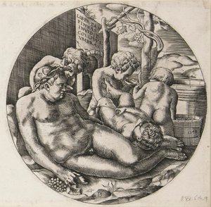 Bacchus en Putti