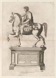 Ruiterstandbeeld van Marcus Aurelius door Monogrammist CB after Nicolaus Beatrizet