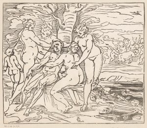 Venus treurt om de dood van Adonis door Monogrammist GGN (attributed to)