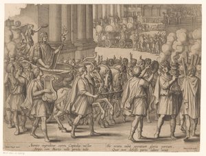 Intocht van Scipio Africanus na zijn overwinning op Carthago door Monogrammist ICG