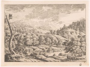 Landschap met herder door Monogrammist MEG