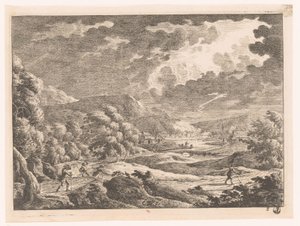 Landschap met onweer door Monogrammist MEG