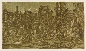 De Kindermoord na Raphael, 1544 door Monogrammist NDB