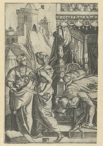 Judith met het hoofd van Holofernes door Monogrammist RR
