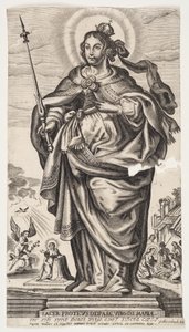 Maagd Maria met kroon en scepter