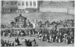 Paard-en-wagen in een parade, 1782, 1885 door Moreau