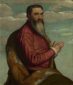 Biddende man met een lange baard door Moretto da Brescia