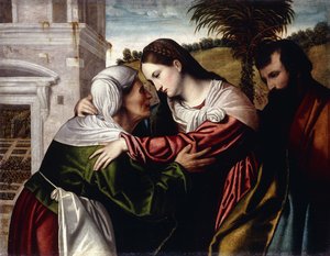 De Visitatie door Moretto da Brescia