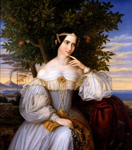 Huwelijksportret van Charlotte de Rothschild, 1836 door Moritz Daniel Oppenheim