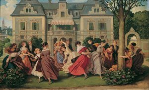 Gezelschapsspel, na 1860 door Moritz Ludwig von Schwind