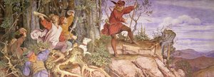 De legende van de stichting van de Wartburg: Wartberg, je zult een kasteel voor mij zijn door Moritz Ludwig von Schwind