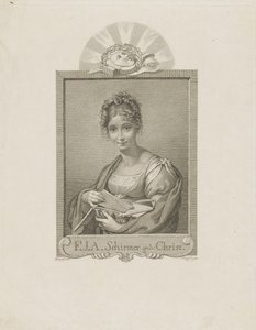 Portret van de actrice Friederike Schirmer, geboren Christ door Moritz Retzsch