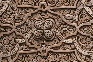 Kasbah van Thamiel glaoui, stucwerk, detail (keramiek)