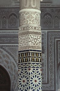 Kasbah van Thamiel glaoui, zellij-tegelwerk, detail (keramiek)