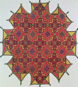 Textiel met geometrisch patroon door Moroccan School