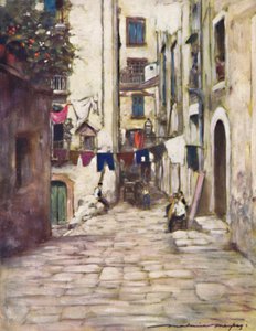 Een Straat in Napels, 1903 door Mortimer L Menpes