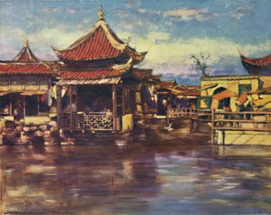 Een theehuis, Shanghai, 1903
