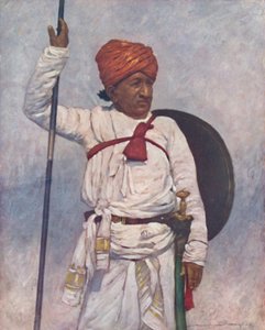 Een gewapende dienaar van de Bombay Chiefs, 1903 door Mortimer L Menpes