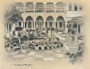 Binnenplaats in Damascus, 1903 door Mortimer L Menpes