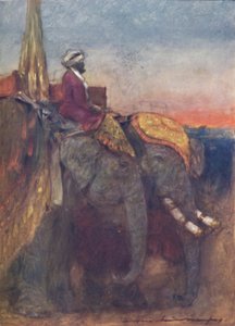 Jaipur olifanten door Mortimer L Menpes