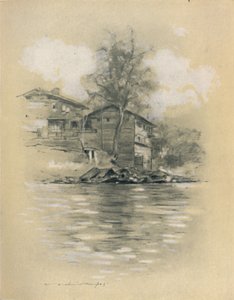 Rivierwoning in Srinagar, 1903 door Mortimer L Menpes