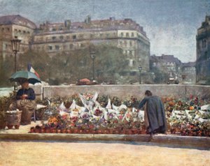 Een Bloemenmarkt door Mortimer Ludington Menpes