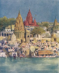 Een rivierfestival in Benares, 1905