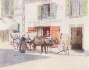 Een Zandkar op de Kade, Pont-Aven door Mortimer Ludington Menpes