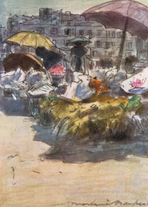 Fruit en bloemen door Mortimer Ludington Menpes