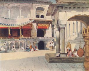 In de tempel van Amritsar, 1905 door Mortimer Ludington Menpes