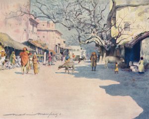 Middag, Jeypore, 1905 door Mortimer Ludington Menpes