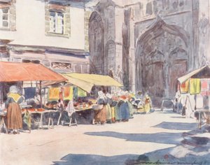 Buiten de Kathedraal, Quimper