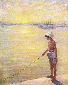 Wereldkinderen: Cingalees, vissen door Mortimer Ludington Menpes