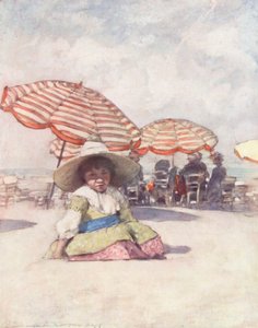 Wereldkinderen: Frans, op het strand van Trouville door Mortimer Ludington Menpes