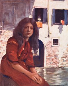 Wereldkinderen: Italiaans, Op een gondel door Mortimer Ludington Menpes