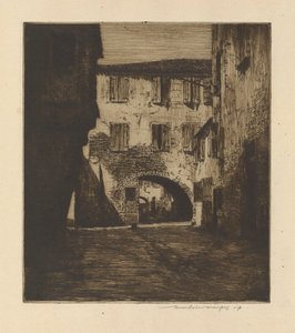 In een Zijstraat, Chioggia door Mortimer Menpes