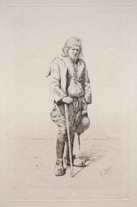 Man met wandelstok