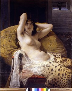 Cleopatra (-69 - -30). Schilderij door Mosè Bianchi. 19e eeuw. Milaan Civica raccolta d