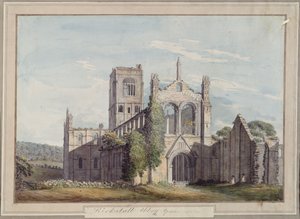 Noordwestelijke Aanblik van Kirkstall Abbey, 1777 door Moses Griffiths
