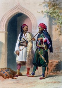 Arnaout en Osmanli soldaten in Alexandrië, Egypte door Mouilleron