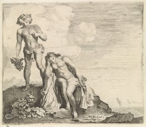 Bacchus vindt Ariadne op Naxos door Moyses van Wtenbrouck