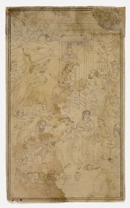 Aanbidding der Wijzen door Mughal School