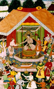 Akbar en Azim Khan in Dipalpur, ca. 1590-95