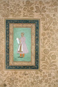 Portret van Murtaza Khan met een rol, c.1610 door Mughal School