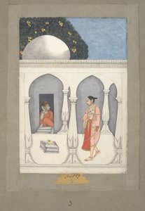 Een dame bezoekt een Saiva-heiligdom door Muhammad Faquirullah Khan