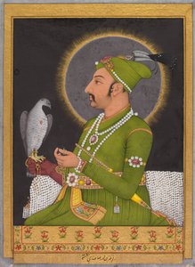 Postuum portret van de Mughal keizer Muhammad Shah regeerde 1719-1748...recto, 1764