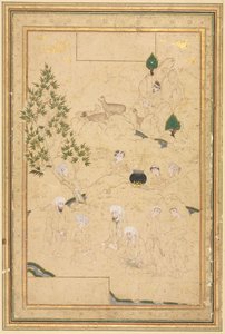 Picknick in de bergen, enkele pagina illustratie, ca. 1550-1600